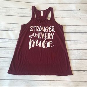 women’s custom “stronger with every mile” tank top